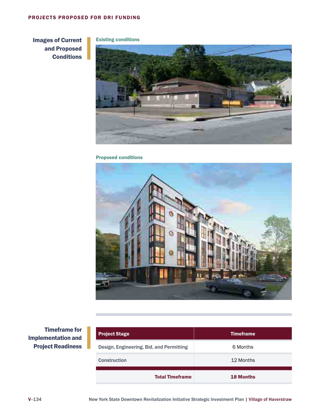 Village Square, 49 W. Broad St: current vs. proposed rendering from the DRI plan